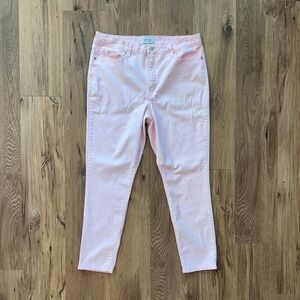 Crown & Ivy Womens High Rise Skinny Jeans Pink Size 14 Stretch‎ Denim Pants